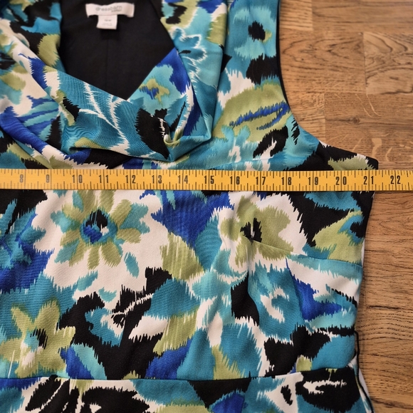 dressbarn Cowl Neck Floral Sleeveless Dress - Picture 7 of 9